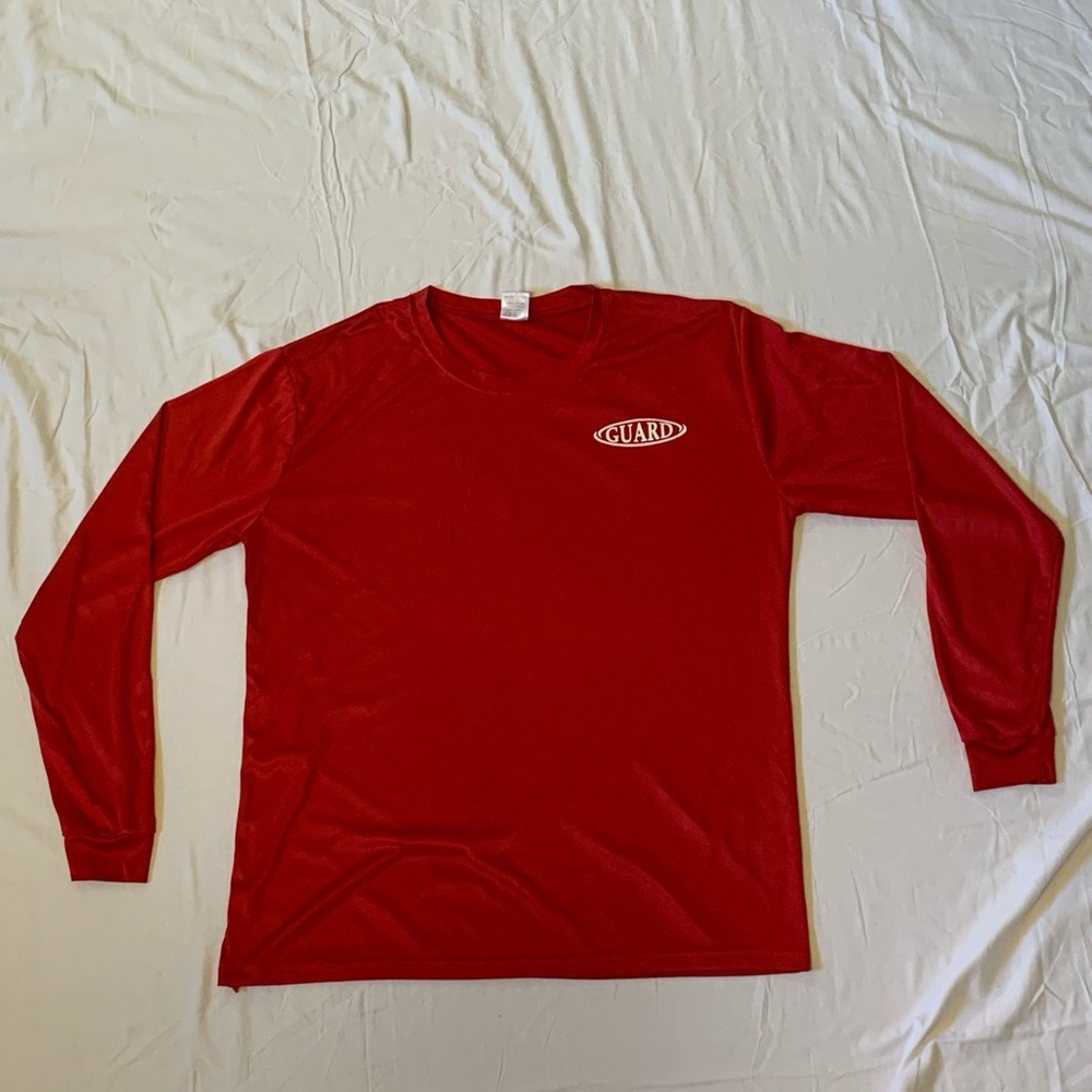 Guard Apparel Polyester Red Long Sleeve L T-Shirt